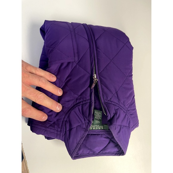 Lauren‎ Ralph Lauren Jacket Quilted Coat Womens P/M Petite Medium Purple Jacket - Picture 2 of 14
